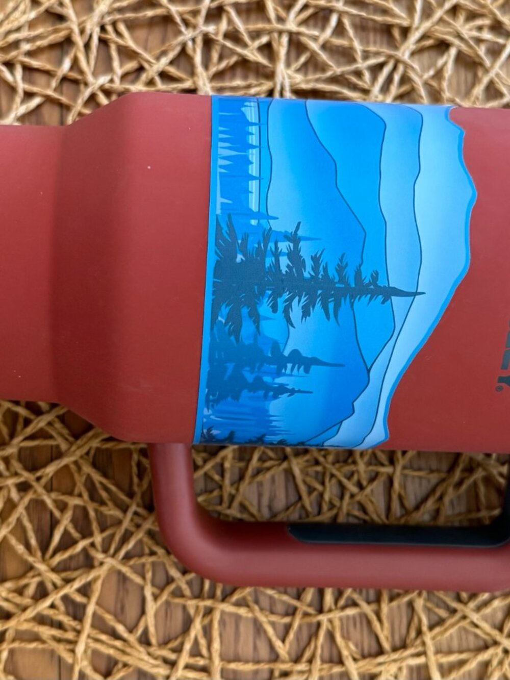 Stanley 40 oz Quencher H2.0 FlowState Tumbler Red Mtn Lake Sticker Straw Used - Picture 3 of 6